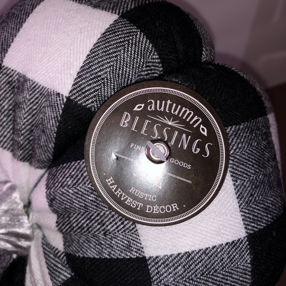 Black and White Plaid Pumpkin - Picture 3 of 3